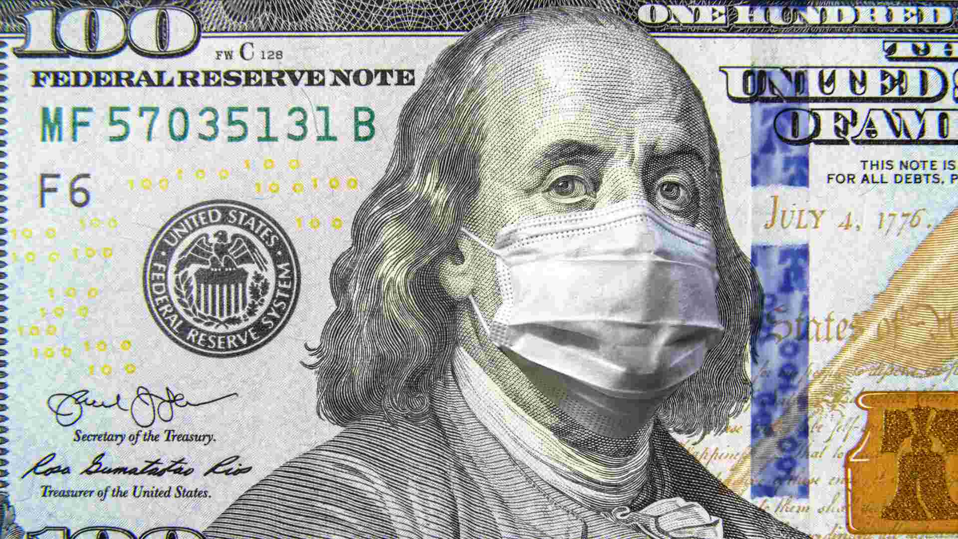 Covid 19 Coronavirus Mask 100 Dollar Bill Retail